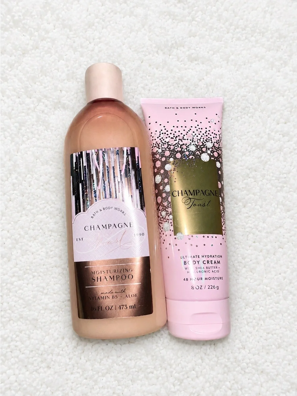 Bath & Body Works Champagne Toast Shampoo Body Cream Bundle